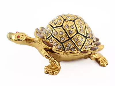 Big Sparkling Sea Turtle Fish Jewelry Trinket Box Decorative Collectible 02050 • $13.99