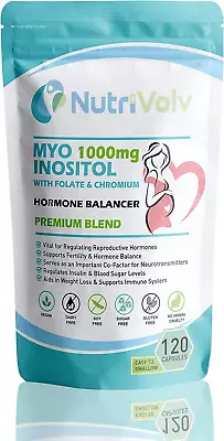 Myo Inositol 1000mg With Folate & Chromium Supplements For Female Support | 120 • £14.99