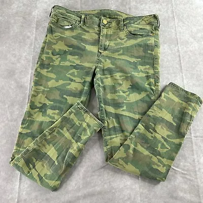 True Religion Jeans Womens 32 Camo Halle Mid Rise Super Skinny Stretch Y2K • $23.88