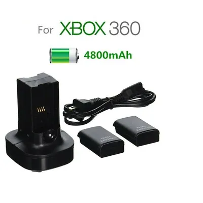 US Dual Charger Station Dock + 2pcs Rechargeable Battery For XBOX 360 Controller • $12.95