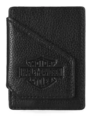 Harley-Davidson Men's Bar & Shield Core Pebble Card Case Wallet - Black • $28.95