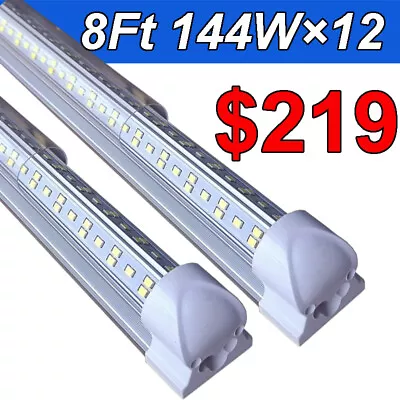 12Pack 8' 144W Garage Light 8FT LED Shop Light Fixture 8 Foot T8 LED Tube Light • $219.89