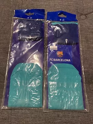 FC Barcelona Medias Socks Color Turquoise/Aqua Sz T/1 Made In Spain-Espana X37P • $19.99