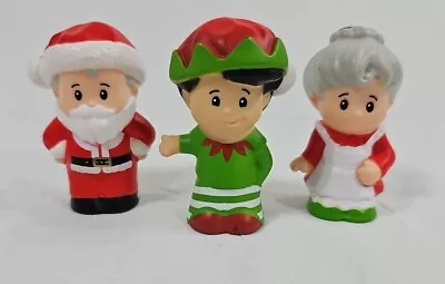 Fisher Price Little People Santa Mrs. Claus Elf Figures Pretend Play Mattel 2012 • $11.49