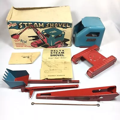Vtg 1940s DELTA DETROIT CORP No. 200 Steam Shovel Pressed Steel Unassembled CIB • $249.99
