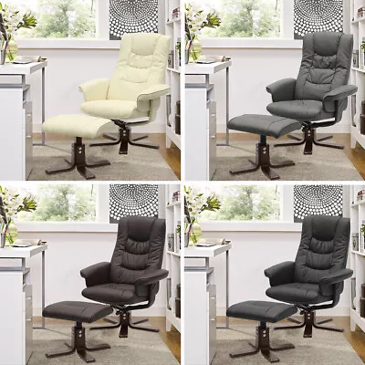 Reclining PU Leather Armchair: Ultimate In Home Cinema Office Or Lounge Comfort • £169.95