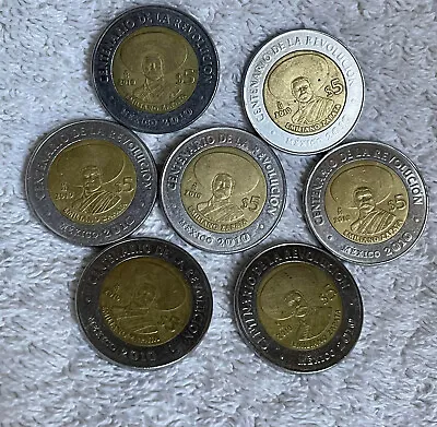 Mexican Coin $5 Pesos Emiliano Zapata Centenario De La Revolucion 2010 (one) • $18
