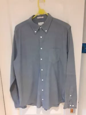 £30 • Buy Gant Rugger Selvage Madras Cotton Long Sleeve Blue Shirt Size L