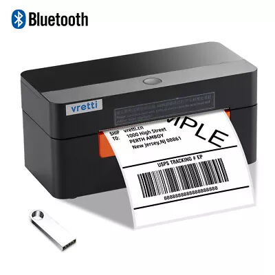 Vretti Thermal Label Printer Bluetooth+USB 4X6 For Royal Mail GLS Yodel Evri DPD • £76.79