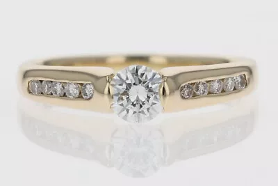 .64ctw Diamond Solitaire With Accents Engagement Ring 14k Yellow Gold Size 7.75 • $839.99