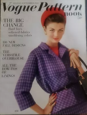 Vintage *Rare* VOGUE PATTERN BOOK / Magazine Aug - Sept 1960 Vol. 34 No. 7 • $74.99