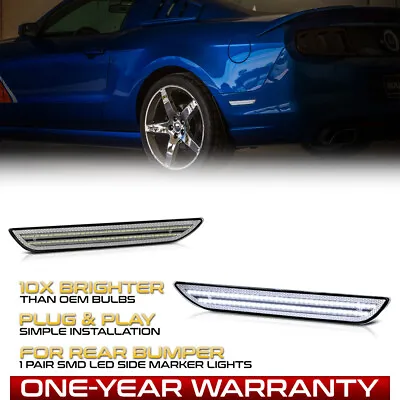  WHITE LED  Rear Side Marker Lights Housing Lamp For 2015-2023 Ford Mustang S550 • $23.30
