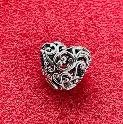 £12 • Buy PANDORA Sterling Silver : Regal Openwork Heart Charm 💕 S925 ALE