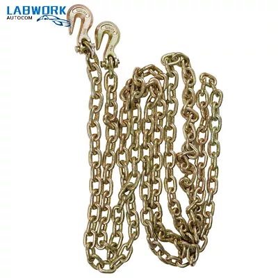 20FT Truck Tow Chain Tie Down Binder With Grade 70 Hooks G70 3/8  Trailer Safety • $45.50