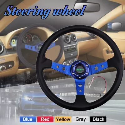 14INCH Universal Aluminum Racing Steering Wheel Drifting Deep Dish 6 Bolt • $27.99