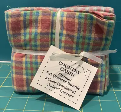VINTAGE Hancock Fabric COUNTRY CABIN Fat Quarter Flannel Bundle Cozy Colors • $24