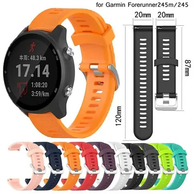 For Garmin Forerunner 245 245M 645 Vivoactive 3 Band 20mm Wrist Silicone Strap • $4.83
