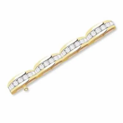 Round Real Diamond Bar Link Tennis Bracelet 7.5  Solid 925 Sterling Silver • $325.57