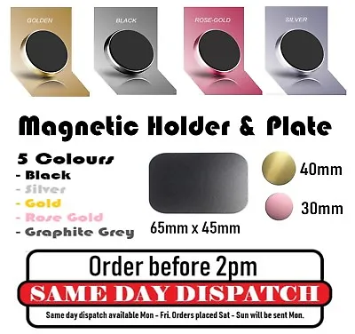 Car Magnetic Phone Holder & Metal Plate For Magnet IPhone Samsung Case STRONG • £3.45