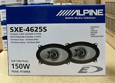 ALPINE 4 X6  4x6 CAR DOOR SHELF SPEAKERS SXE4625S  DOOR OVAL SHELF 150W 2WAY NEW • £43.49