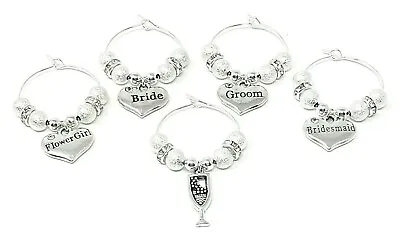 £1.65 • Buy Silver Stardust Personalised Wedding Family Top Table Party Wine Glass Charms