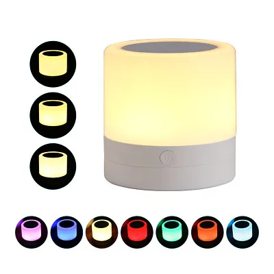 Touch Night Light USB Rechargeable LED Bedside Table Mood Lighting Lamp Dimmable • £7.99