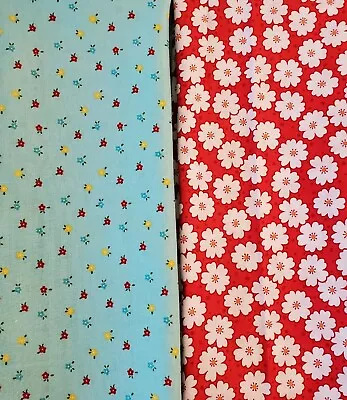 Moda Floral Fabric 1 Yard 1/2 Yard Of Each Fabric Pictured Me & My Sister Design • $10