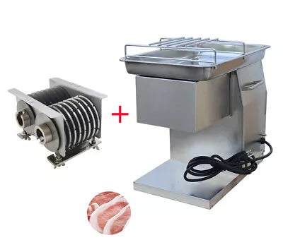 250KG/H Commercial Meat Cutting Machine 10mm(0.39 )Meat Slicer (160490+160488) • $823.50