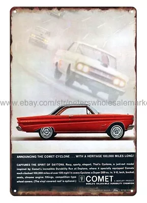 1964 Mercury Comet Cyclone Garage Shed Car Auto Metal Tin Sign Interior Stylist • $18.98