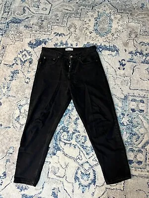 Zara Men Loose Cropped Jeans Washed Black 31 • $20