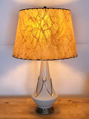 Vintage Mid Century Modern Lamp With Fiberglass Shade Atomic Retro • $249.71