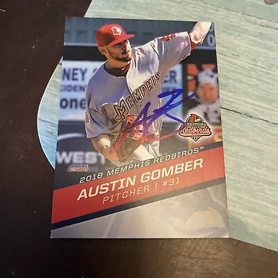 Austin Gomber Signed IP Auto Memphis Redbirds Cardinals Team Card 2018 • $7