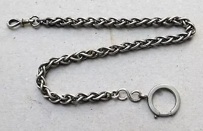 NO RESERVE 27g C1900 Silver Albert Pocket Watch Chain Vintage Antique • $28.36