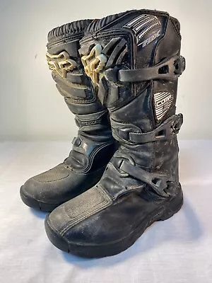 FOX Racing Comp 3 Motocross Boots Youth Big Kids Black - US 3 • $74.99