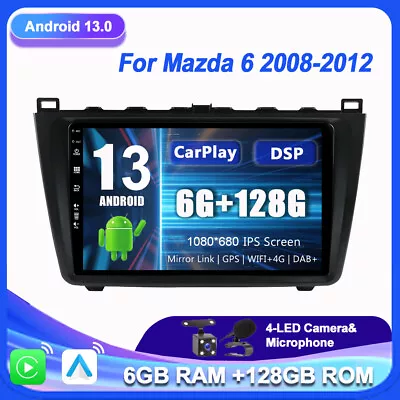 *6GB+128GB* For Mazda 6 2008-2012 Car Stereo Android 13 Navi GPS CarPlay DSP DAB • $386.99