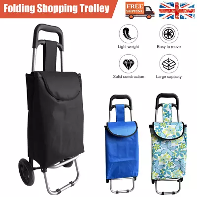 £12.99 • Buy Lightweight Folding Shopping Trolley 2Wheels Cart Luggage Waterproof Grocery Bag