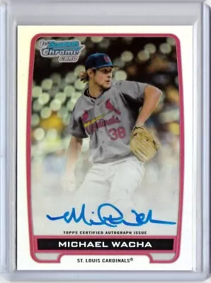 2012 MICHAEL WACHA 1st Bowman Chrome Autograph Auto Refractor Rookie RC Red Sox • $35