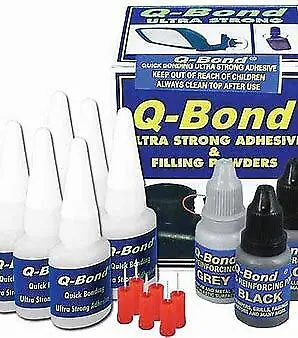 Q-Bond Adhesive Kit 90005 W/ 6 Bottles Of Glue & Powders For Plastic Metal Wood  • $38.75