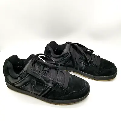 Mossimo Mens Black Leather Round Toe Lace Up Casual Sneaker Shoes Size 9 • $12.74