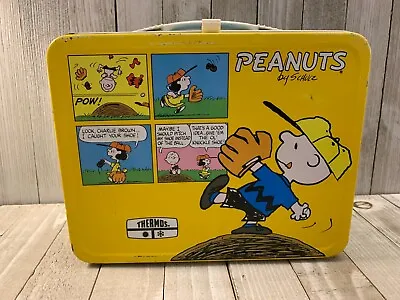1965 Peanuts Vintage Yellow Metal Lunchbox No Thermos • $55