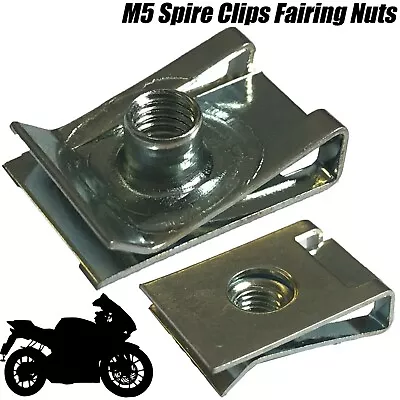 5x Fairing Clips M5 Bodywork Panel Speed Clips Motorcycle Bike U Nut Ducati • £2.99