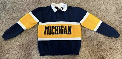 Vintage Nutmeg Rugby Michigan Pullover Sweatshirt Button Up Shirt U Of M • $60