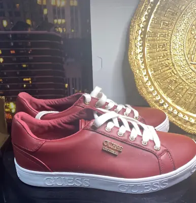 RARE!  Authentic Guess LA Patent Leather Tennis Shoes - Red/Gold/White Sz 9M • $45.99