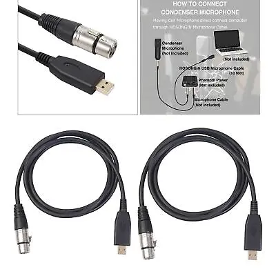 1x Female XLR Audio Cable To USB Recorder USB Converter Adapter • £10.99