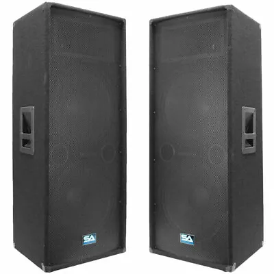 Seismic Audio Pair Dual 15  PA Band DJ PRO Audio Speakers 1400 Watts • $593.99