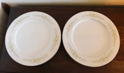 2 Dinner Plates - Crown Victoria Japan - Carolyn Pattern - Yellow & White Flower • $12