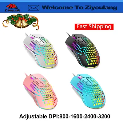 $10.99 • Buy Wired Gaming Mouse, Rainbow Backlit Mouse 3200 DPI Mouse For PC Gamers,Xbox,PS4