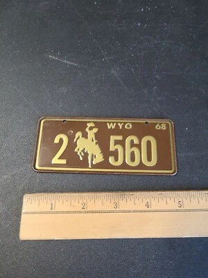 $7.99 • Buy SINGLE WYOMING LICENSE PLATE - 1968 - 2 560 - BUCKING BRONCO Post Cereal Premium