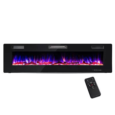 68  Ultra-Thin Electric Fireplace W/Colorful Flame &Flame Bed Decoration Indoors • $379.49