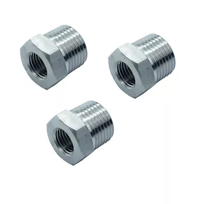 3 Pcs Stainless 304 Reducing Hex Bushing Reducer 1/2  NPT Male X 1/4  NPT Female • $14.59